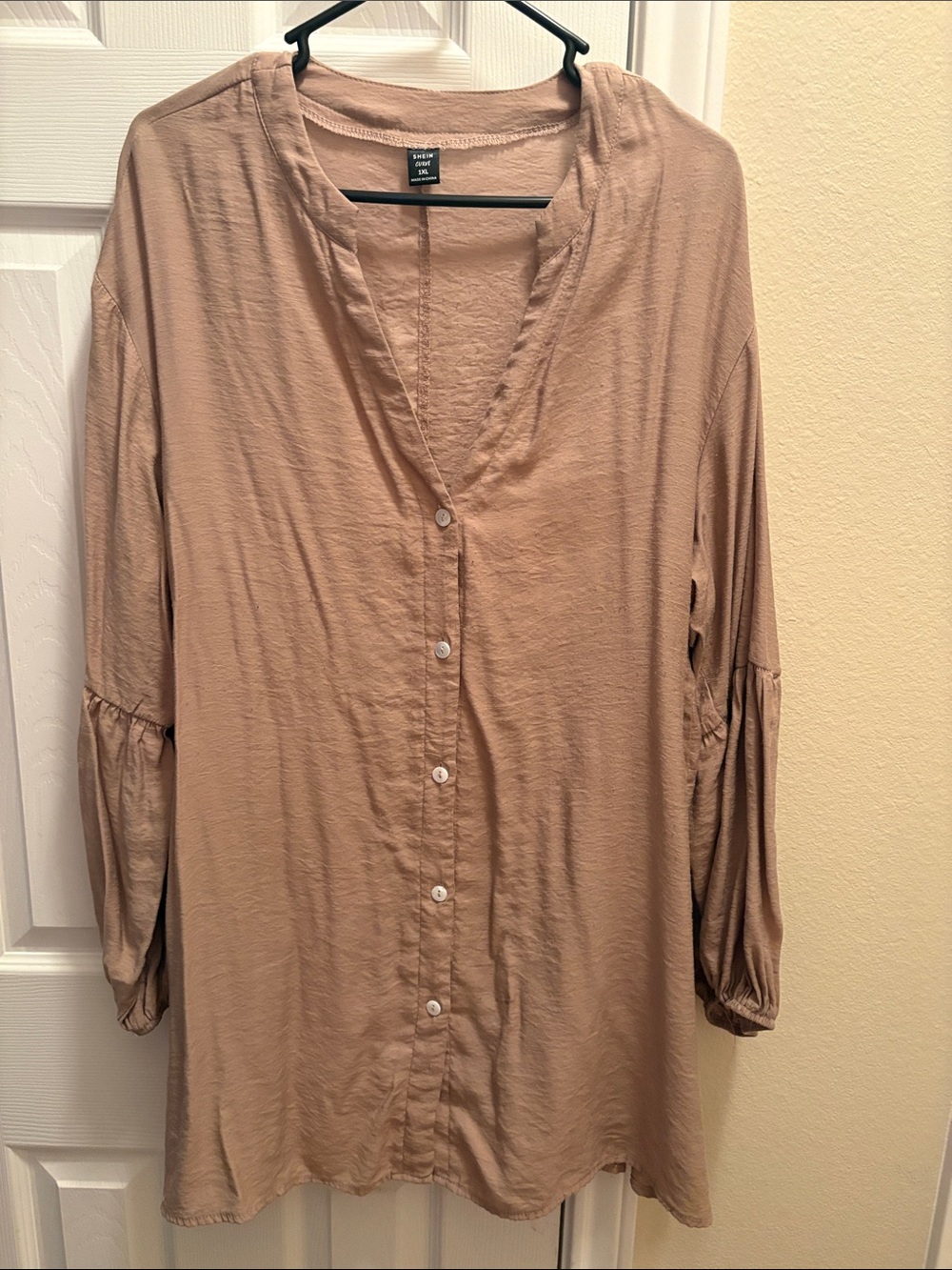 H&M Button-Front Tunic in Dusty Beige